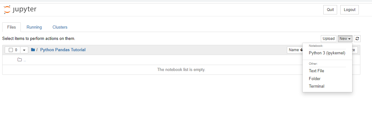 New Jupyter Notebook